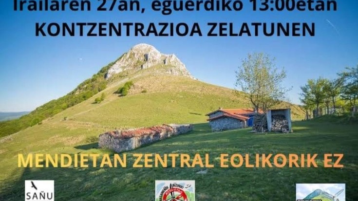 Elkarretaratzea: 'Mendietan zentral eolikorik ez'