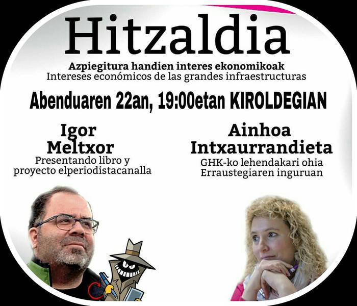 Hitzaldi bikoitza antolatu dute ostegun arratsalderako