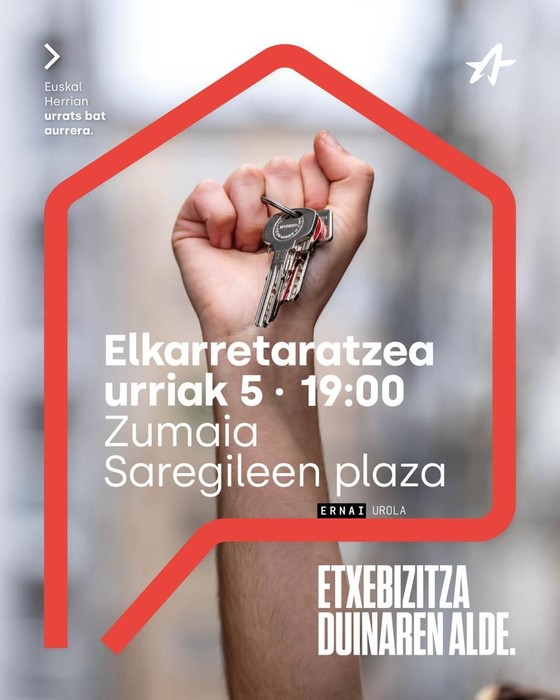 Elkarretaratzea: 'Etxebizitza duinaren alde, urrats bat aurrera!'