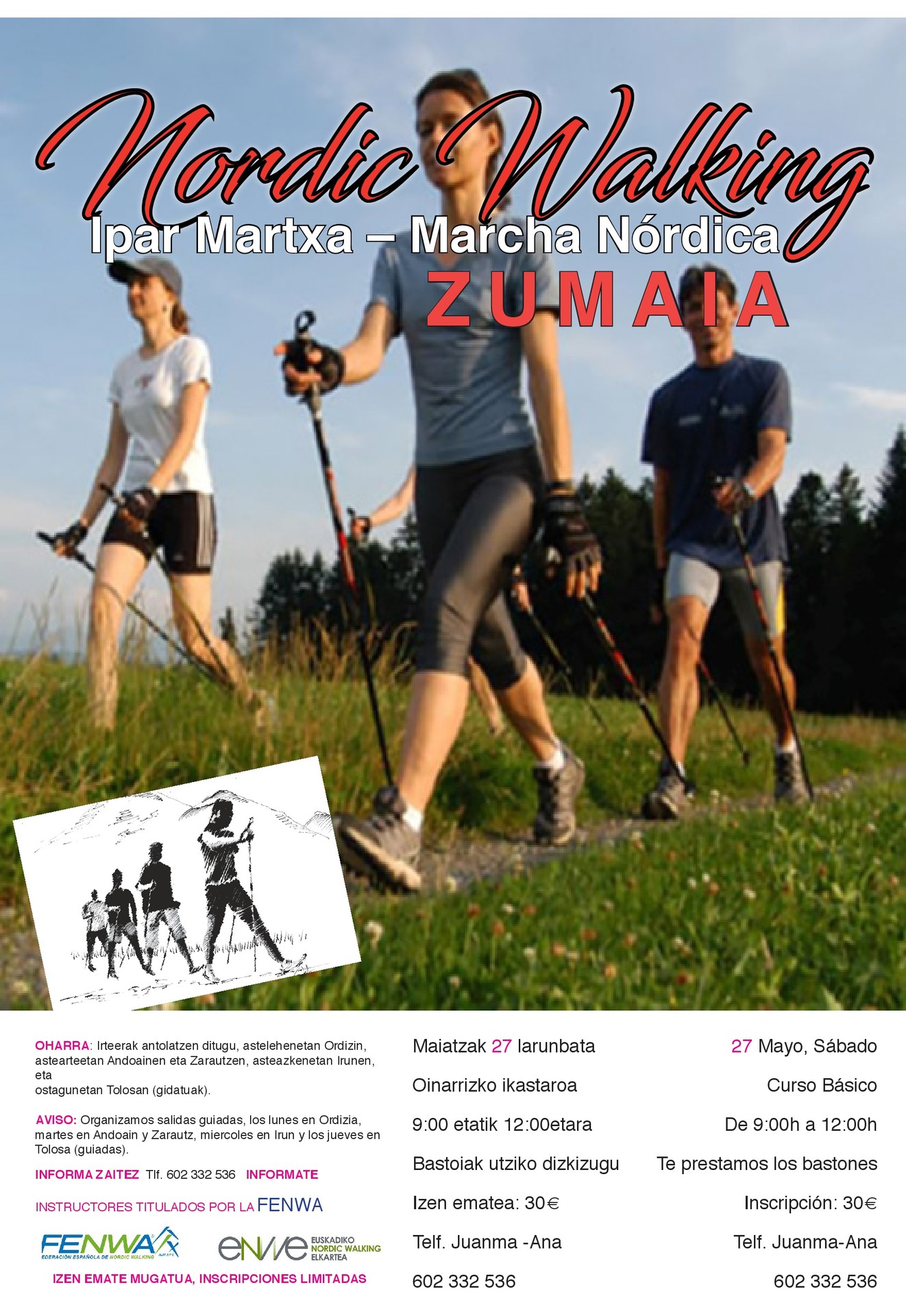Nordic Walking ikastaroa izango da larunbatean