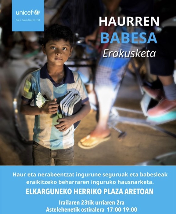 Erakusketa: Unicef Euskadiren 'Haurren babesa'