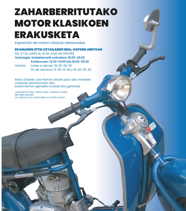 Erakusketa: zaharberritutako moto klasikoak