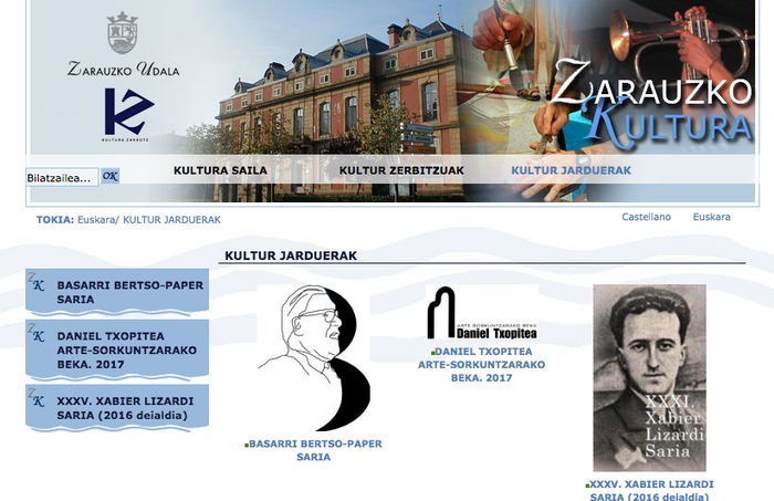 Basarri Saria jaso duten bertso paperak Kultura sailaren webgunean argitaratu dituzte
