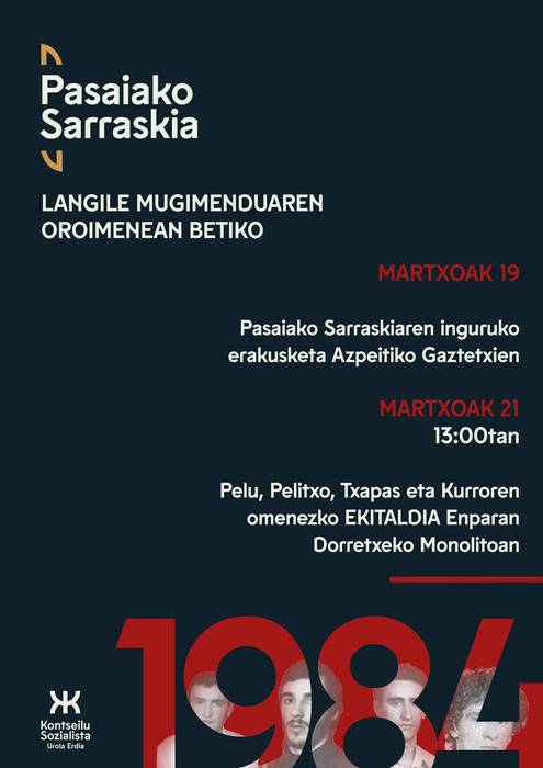 Pasaiako segadan hildakoen omenezko ekitaldia