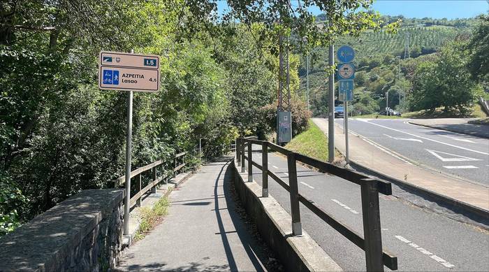 Zabaldu dute Azpeitia eta Lasao arteko bidegorria