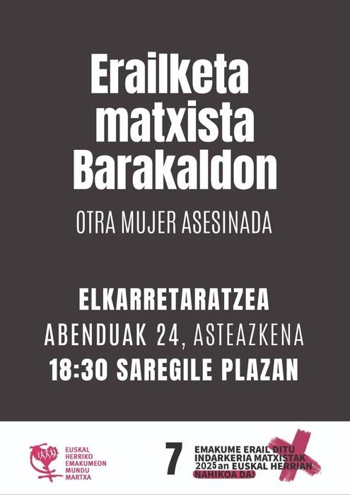 Barakaldoko erailketa matxista salatzeko elkarretaratzea