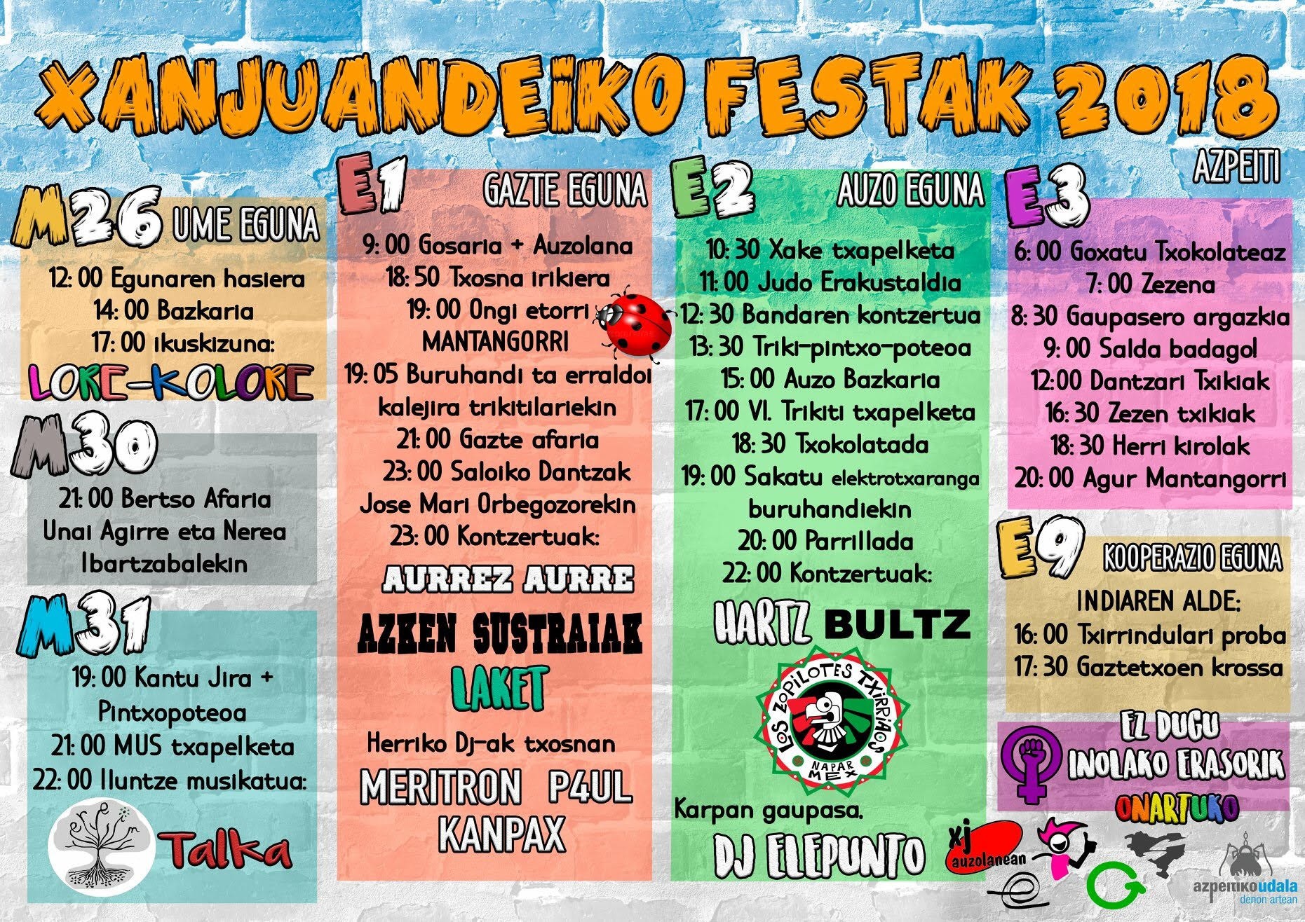 Sanjuandegiko festen egitaraua kaleratu du XJ Auzolaneanek