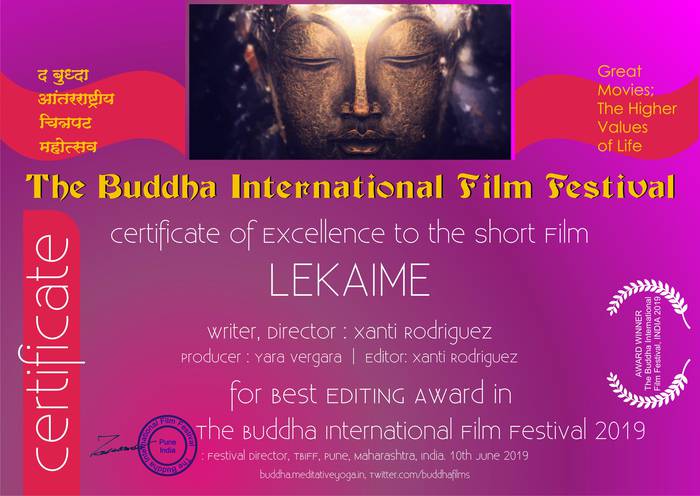 Edizio onenaren saria jaso du 'Lekaime' filmak The Buddha International Film Festivalen