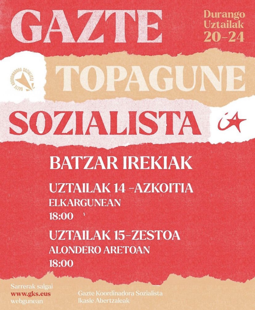 Gazte Topagune Sozialistarako batzar irekia