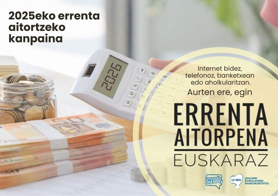 Errenta aitorpena euskaraz egiteko deia egin du UEMAk