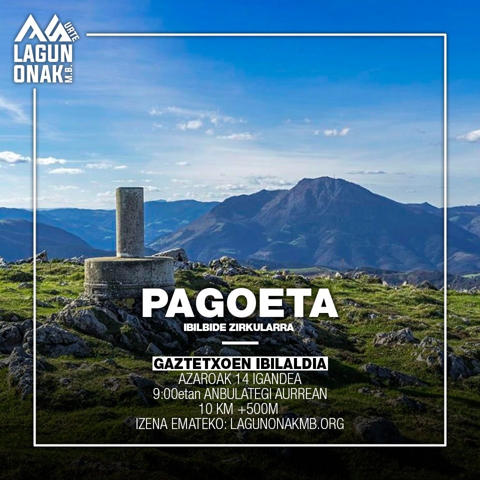 Gaztetxoentzat Pagoetara irteera, azaroaren 14an