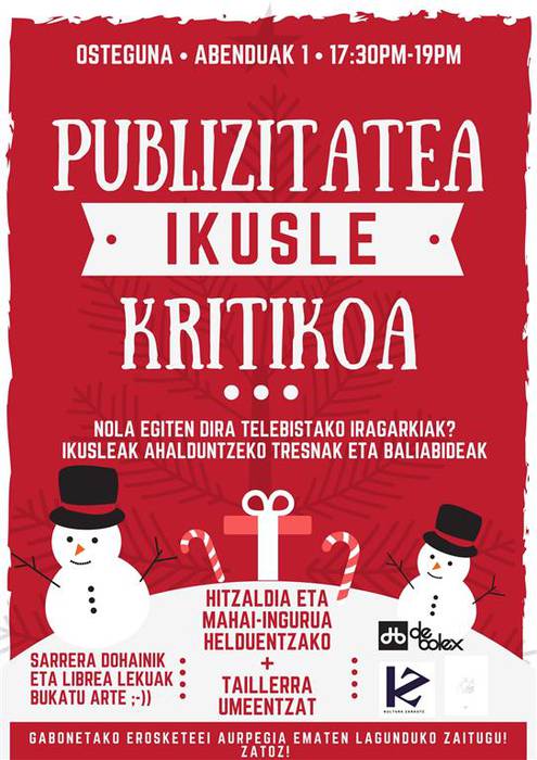 'Publizitatea ikusle kritikoa' hitzaldia eta mahai-ingurua, Sanz Enean