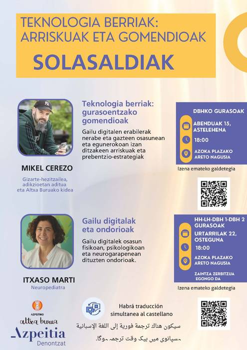 Hitzaldia: 'Teknologia berriak: gurasoentzako gomendioak'