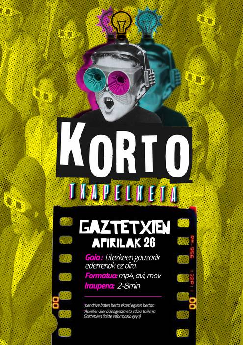 Film laburren txapelketa antolatu du Azpeitiko Gaztetxeak, "irudimena dantzan jartzeko"
