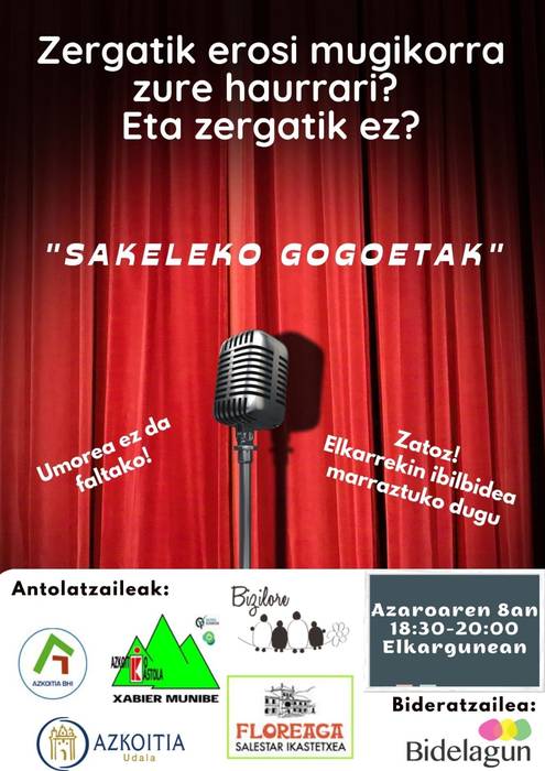 'Sakeleko gogoetak' saioa