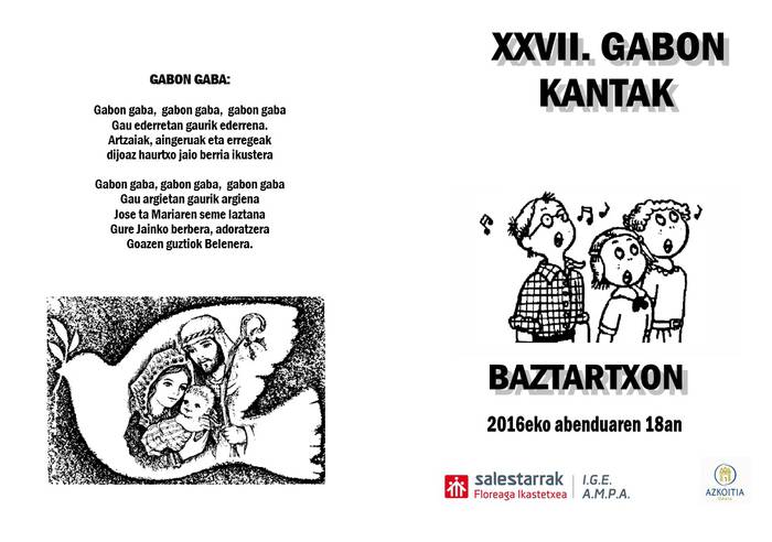 XXVII. Gabon Kantak igandean, Baztartxon