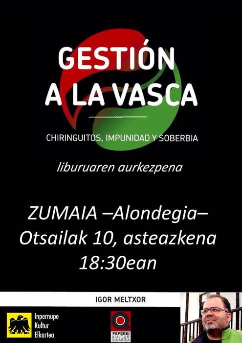 'Gestión a la vasca' liburua aurkeztuko dute asteazkenean