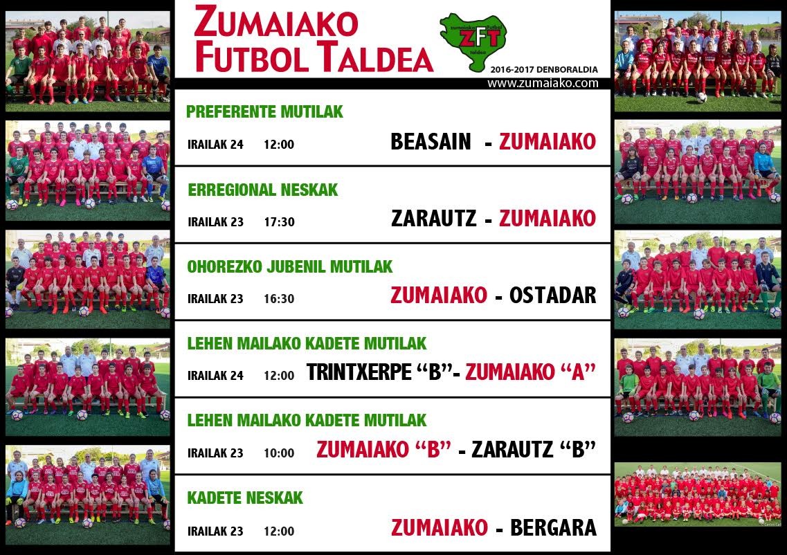 ​Astebukaerako Zumaiko Futbol Taldearen partiduak  