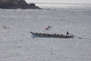 Eneida Etxabe entrenatzailea, gustura Getaria-Zarautz traineruaren lehen garaipenagatikk