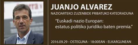 Juanjo Alvarezen hitzaldia izango da ostegunean Elkargunean