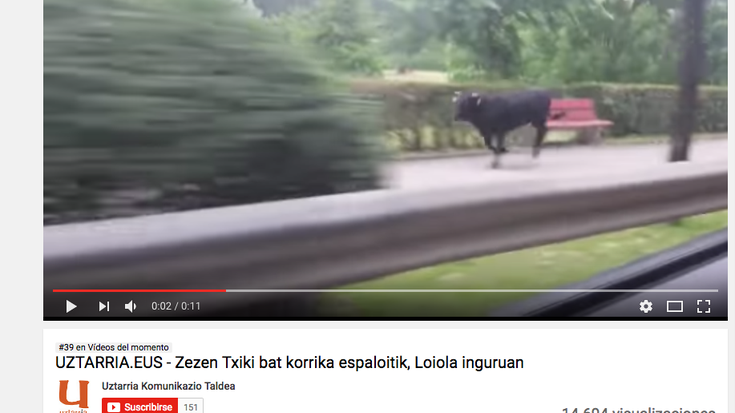 Uztarriaren Youtube kanalean nabarmen erreprodukzio gehien izan dituen bideoa