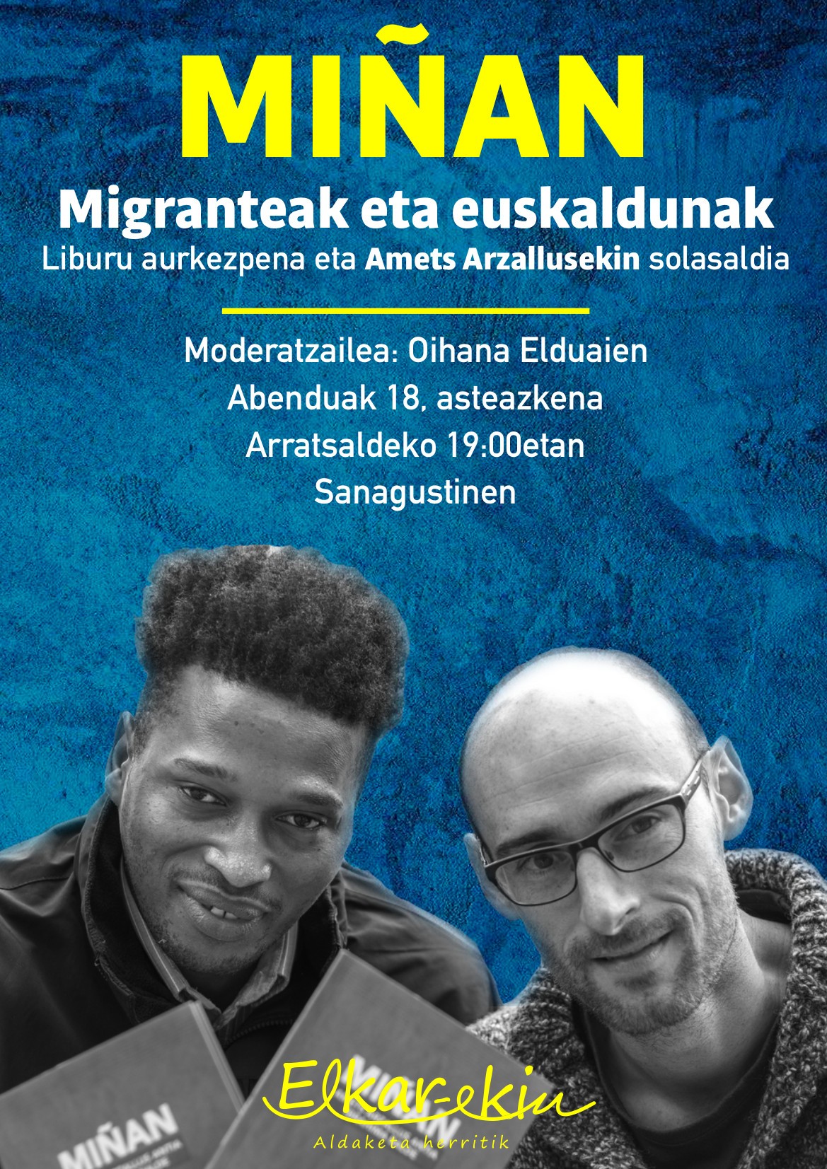 Amets Arzallus 'Miñan' liburuaren gainean solasean ariko da Sanagustinen hilaren 18an