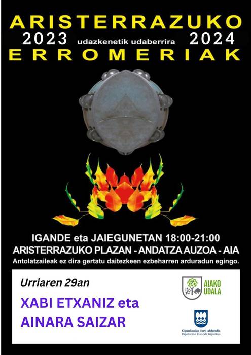 Aristerrazun erromeria Xabi Etxaniz eta Ainara Saizarrekin