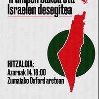Hitzaldia: 'Trumpen bakea eta Israelen desegitea'