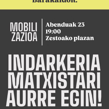 Elkarretaratzea: 'Indarkeria matxistari aurre egin!'