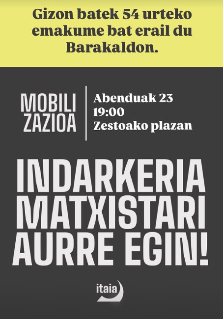 Elkarretaratzea: 'Indarkeria matxistari aurre egin!'