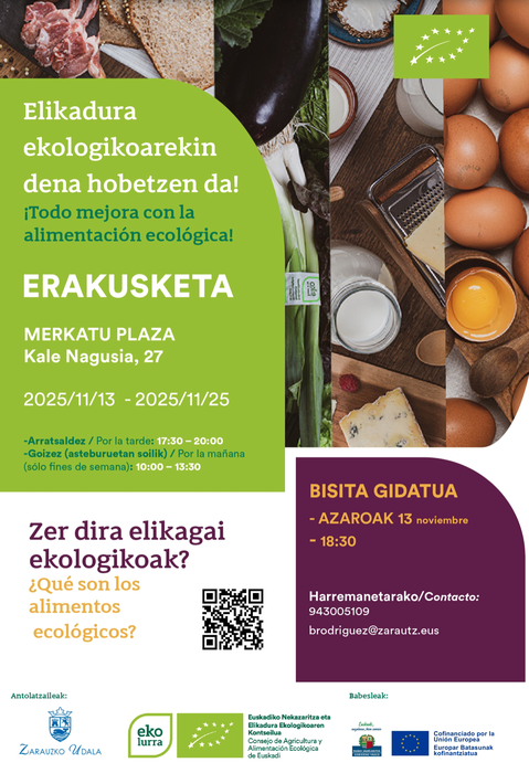 Erakusketa: 'Elikadura ekologikoarekin dena hobetzen da'