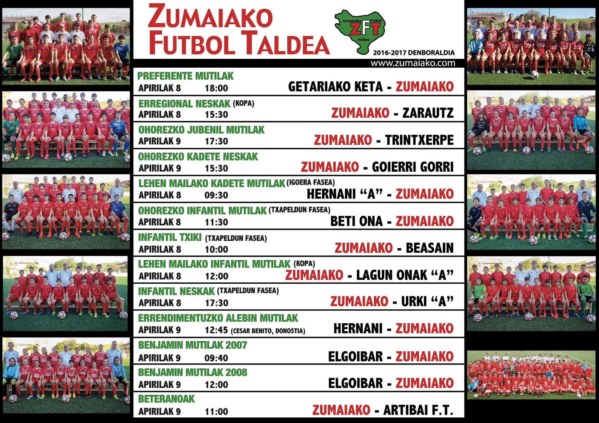 ​Astebukaerako Zumaiko Futbol Taldearen partiduak  