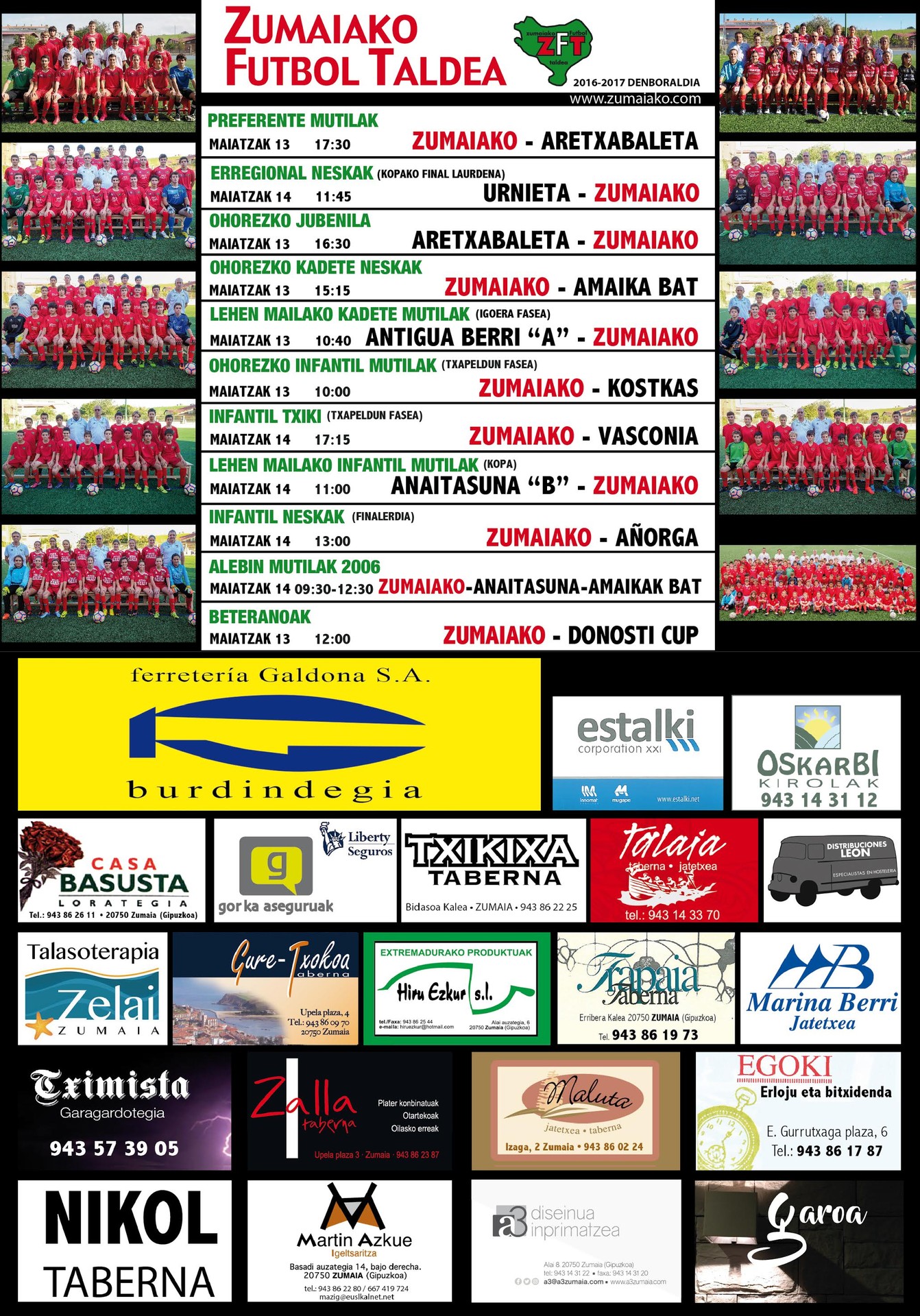 Astebukaerako Zumaiko Futbol Taldearen partiduak (Zuzenduta)