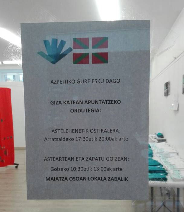 Ireki du lokala Azpeitiko GEDk, ekainaren 10eko giza katerako izena eman nahi dutenentzat