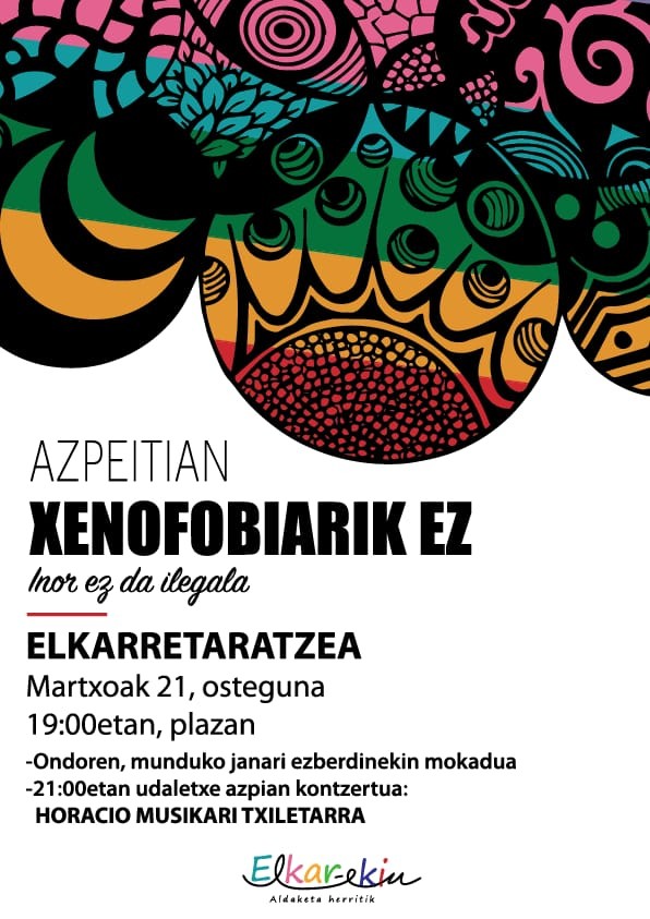 Elkarretaratzea, janaria eta musika, Xenofobiaren eta Arrazakeriaren Aurkako Nazioarteko Egunean