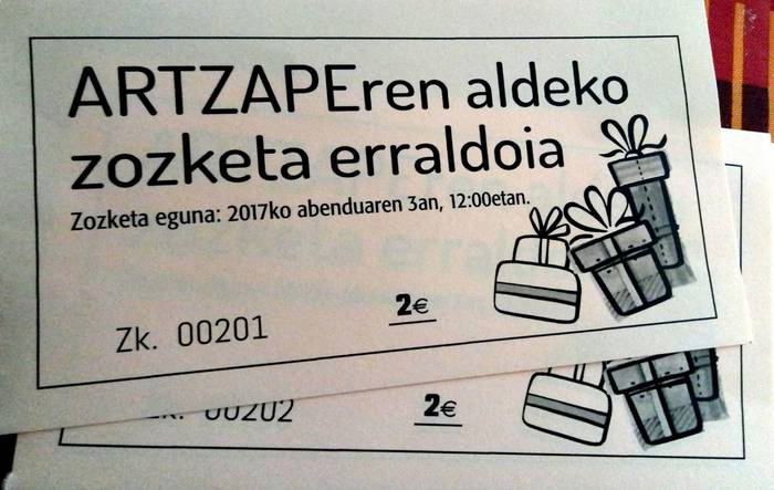 Zozketa erraldoia abiatu dute Artzape aldizkaria laguntzeko