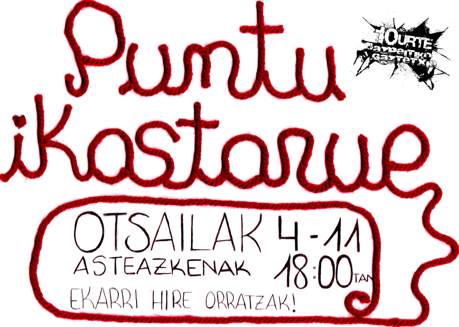 Puntua egiten ikasteko ikastaroa, asteazkenean Gaztetxean