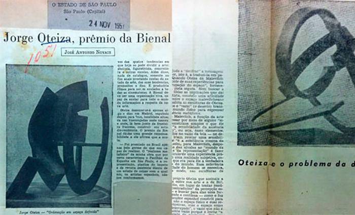 Oteizaren lanak gogora, Sao Paulon jaso zuen nazioarteko sariaren 60. urteurrenean