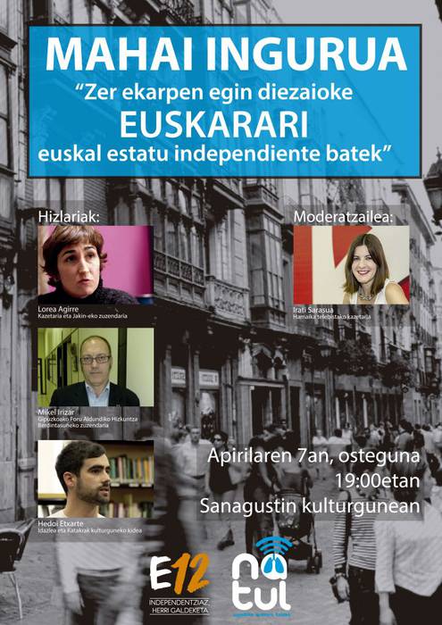 Euskara eta euskal estatuaren harremanaz mahai ingurua antolatu du Natul euskara taldeak