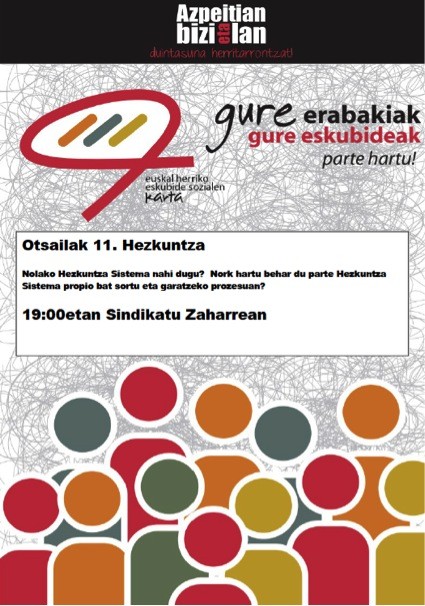Hezkuntza eskubideez arituko gara gaur ...