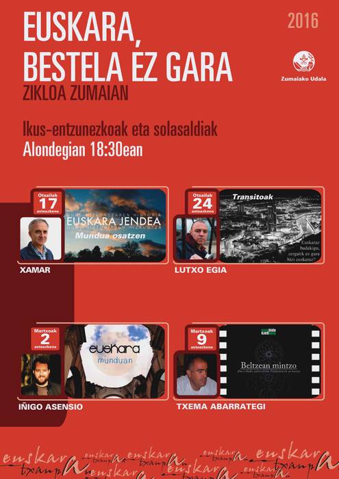 'Euskara, bestela ez gara' ikus-entzunezko zikloa antolatu du Euskara Zerbitzuak