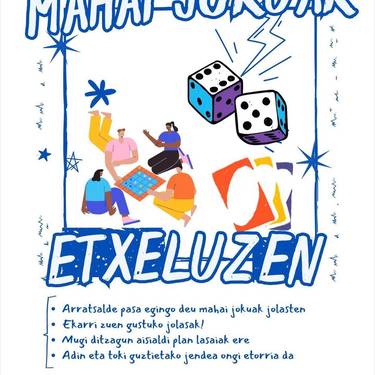 Mahai jokoak Etxeluze gaztetxean