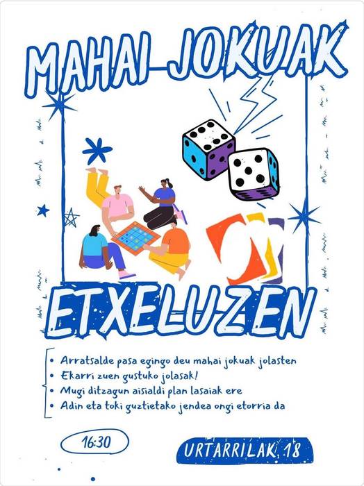 Mahai jokoak Etxeluze gaztetxean