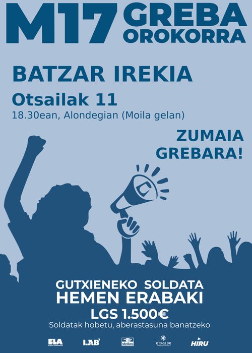 M17ko greba orokorra antolatzeko batzar irekia