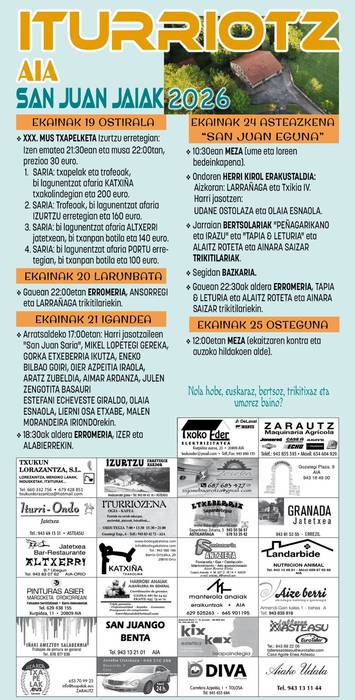 Jaiak: Sanjoanak Iturriotzen