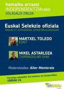 Euskal Selekzioari buruzko saioarekin hasiko da solasaldi-zikloa, irailaren 17an