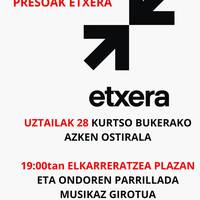 Euskal presoen eskubideen aldeko elkarretaratzea eta parrillada