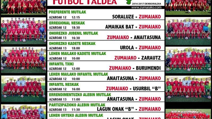 ​Astebukaerako Zumaiako Futbol Taldearen partiduak