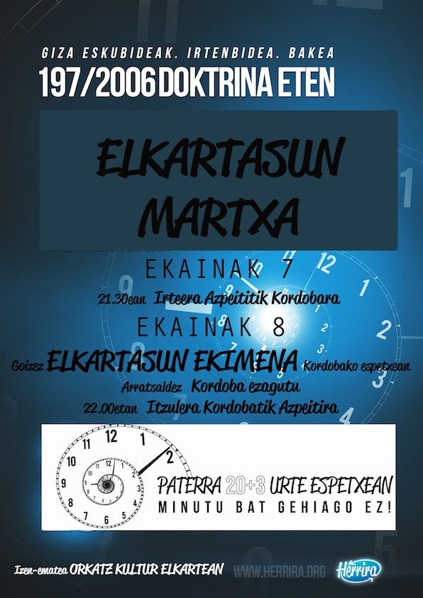 Ostiralean abiatuko da Elkartasun Martxaren autobusa Kordobara