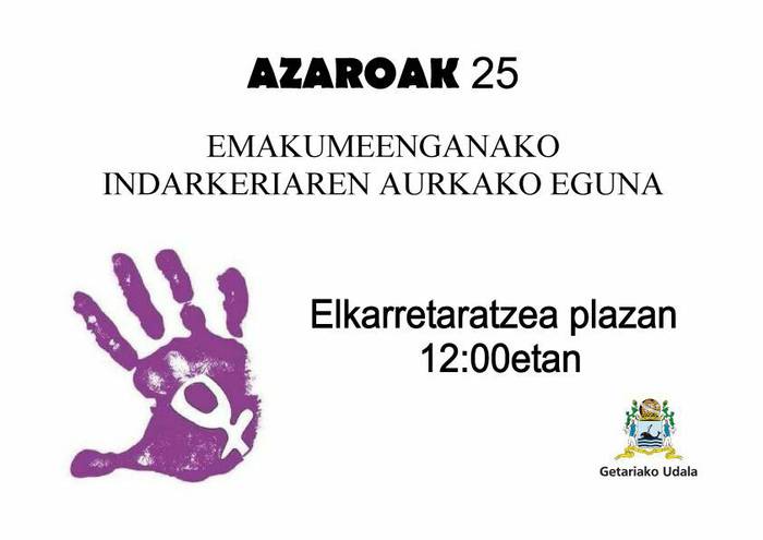 "Indarkeriatik libre egongo den gizarte bat eraikitzeko" konpromisoan berretsi da Getariako Udala